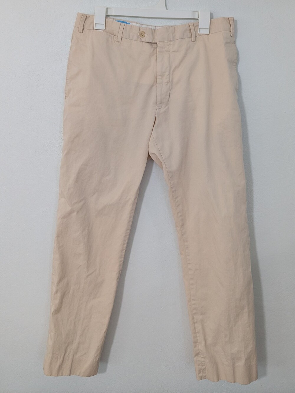 J. Mclaughlin Madison Chino Trouser Pants Flat Front Straight Fit Beige 34
